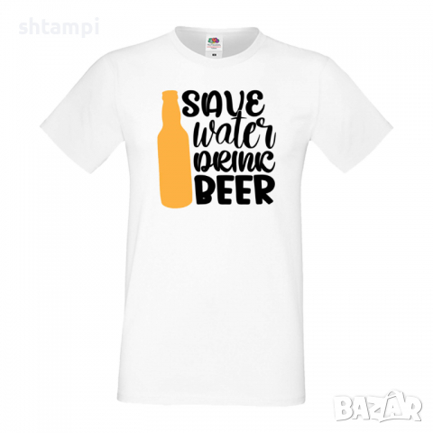 Мъжка тениска Save Water Drink Beer 5,Бира,Бирфест,Beerfest,Подарък,Изненада,Рожден Ден, снимка 3 - Тениски - 36387465