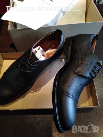 Два чифта нови мъжки обувки, естествена кожа, номер 44 и 45., снимка 1 - Спортно елегантни обувки - 36078673