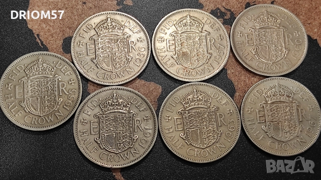 Монети Великобритания-7 бр.› Кралица Елизабет II(1955-1956)