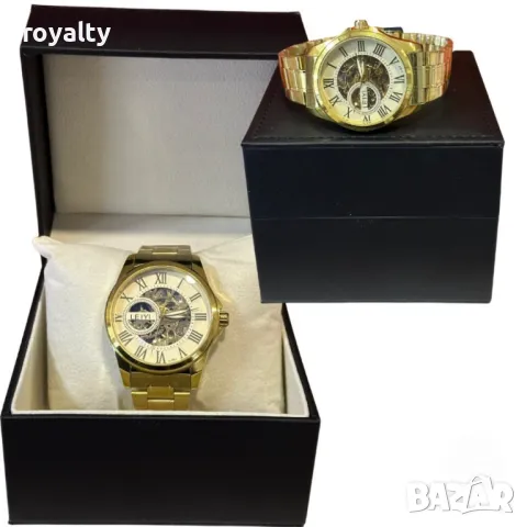 Елегантен и прецизен мъжки златист часовник LEIYI