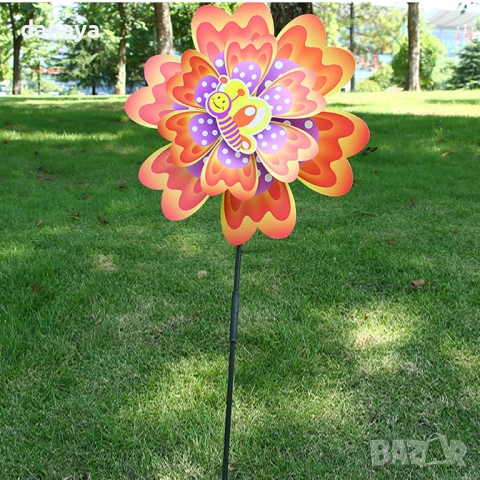 6476 Цветна градинска вятърна въртележка, 70 см, снимка 9 - Градински мебели, декорация  - 53812481