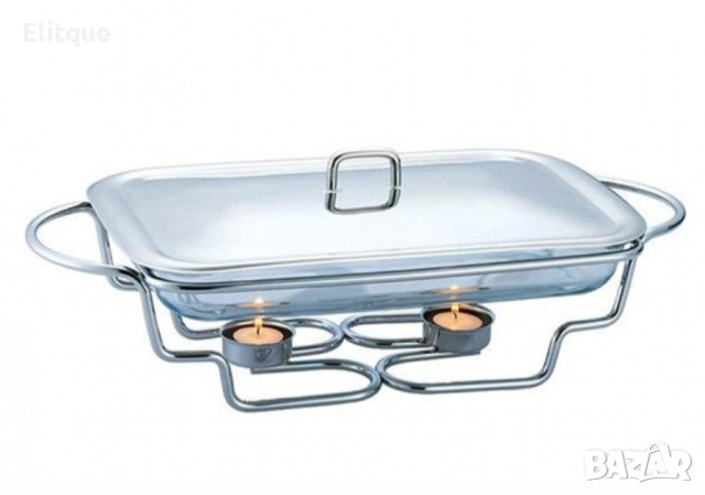 Съд за затопляне Bohmann, 3л. правоъгълен, 2свещи, Стоманен капак, Стъкло, Инокс, снимка 5 - Други - 52448635