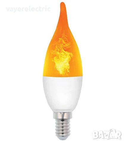LED крушка горящ ПЛАМЪК E27 или Е14, снимка 2 - Лед осветление - 23944559