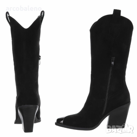 Дамски велурени уестърн и байкърски ботуши, 2цвята , снимка 11 - Дамски ботуши - 51940435