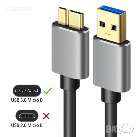 Micro USB 3.0 кабел, USB 3.0 A към Micro B суперскоростен кабел за данни , снимка 7 - Кабели и адаптери - 42591233