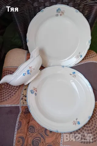 Порцелан Синя роза, снимка 2 - Чинии - 48332749