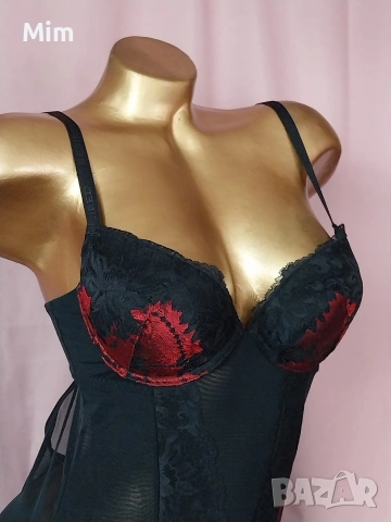 BESIRED M Черен еластичен корсет с жартиери , снимка 4 - Корсети, бюстиета, топове - 53414439