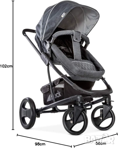 Hauck Pacific 4 Shop’n Drive Set – 3 в 1 Бебешка Количка, Столче за Кола и Трансформиращ се Кош Сива, снимка 10 - Детски колички - 52361271