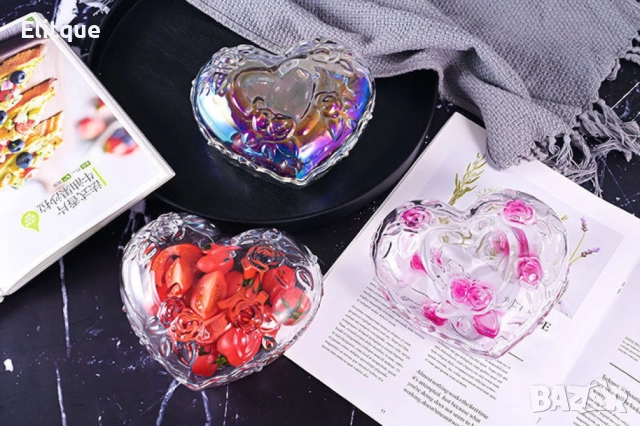 Чинийка под формата на сърце с розички , снимка 6 - Форми - 52902703