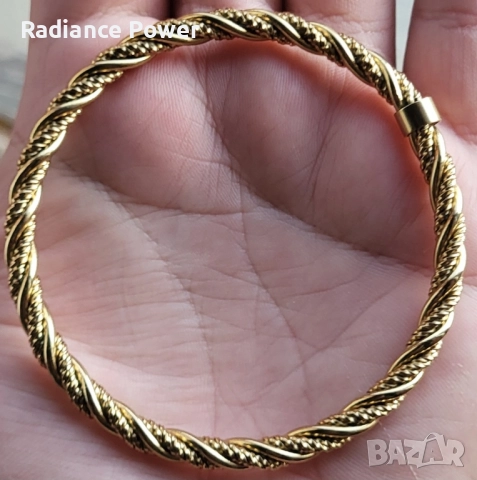 Гривна с плетка и 18К златно покритие 