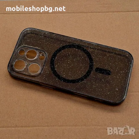 iPhone 16 Pro кейс MagSafe с брокат тъмен, снимка 2 - Калъфи, кейсове - 49904422