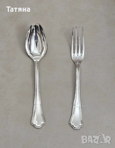Нови Вилици и лъжици (19 брой) за маса Ecruis Victoria Contours с посребрени покрития / 100 микрона, снимка 12 - Прибори за хранене, готвене и сервиране - 53402523