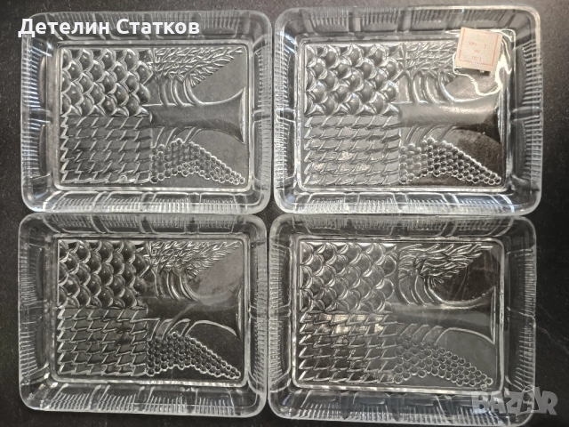 Стъклени мини плата- произведено в България, снимка 3 - Чинии - 52044973