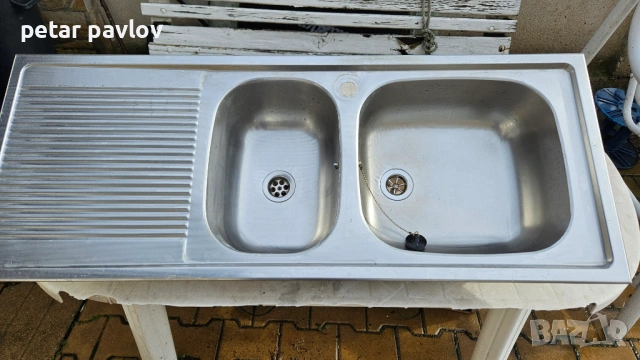 Двойна кухненска мивка алпака