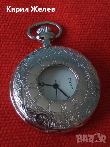 ВИНТИДЖ КВАРЦОВ ДЖОБЕН ЧАСОВНИК с ОРНАМЕНТИРАН КАПАК РАБОТЕЩ 22065, снимка 8 - Джобни - 32904703