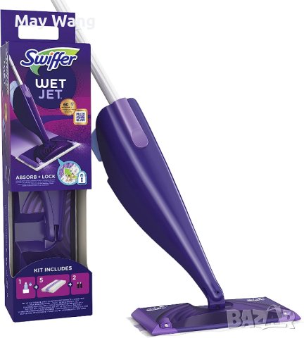 Моп Swiffer WetJet, Нов, без батерии, кърпи и препарат, снимка 1 - Мопове, кофи, четки и метли - 41619493