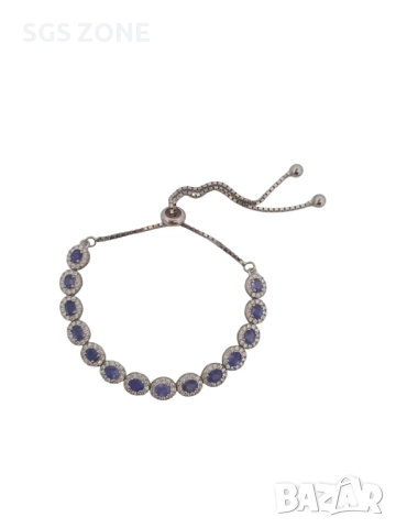 СРЕБЪРНА ГРИВНА С ТАНЗАНИТ, снимка 6 - Гривни - 52402089