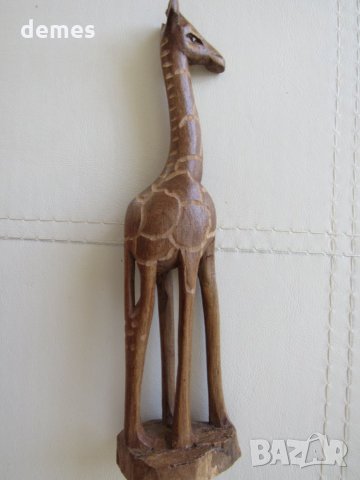  Жираф-дървена фигура от махагон, снимка 2 - Декорация за дома - 26209469