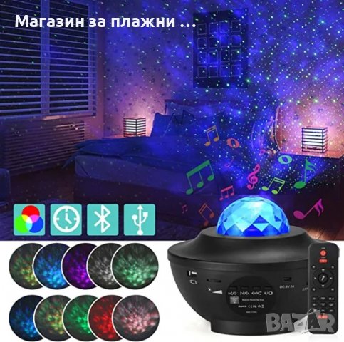 Детска нощна лампа проектор лампа прожектор звездно небе нощна лампа звезди - КОД 3853