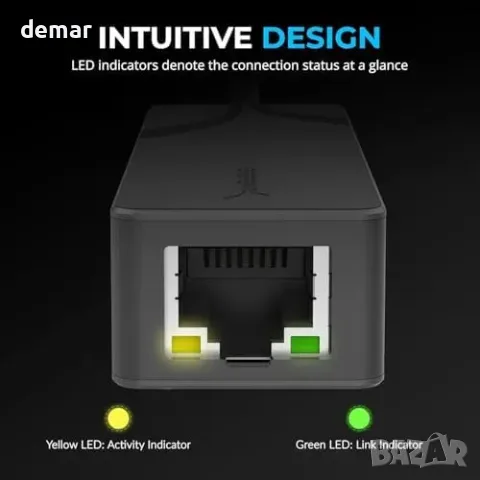 SABRENT USB-C мрежов адаптер до 5 Gbit/s, снимка 5 - Други стоки за дома - 56330082