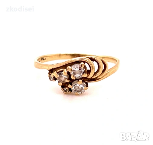 Златен дамски пръстен 1,29гр. размер:52 14кр. проба:585 модел:36411-3
