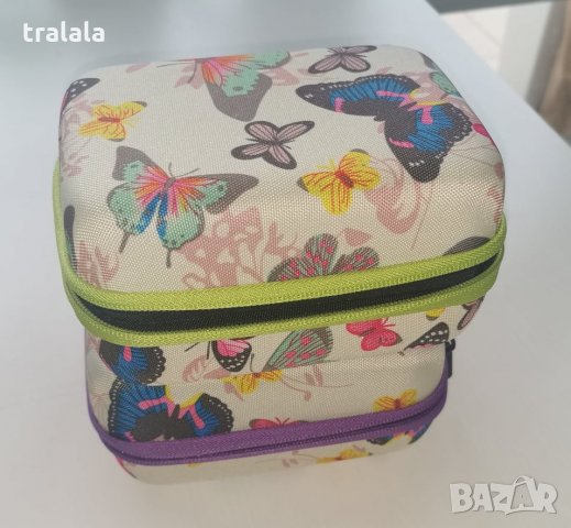 НОВО Чанта за 12бр с пеперуди несесер калъф кутия за съхранение на етерични масла