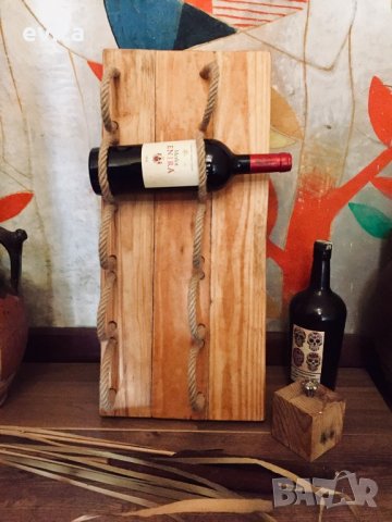 Елегантна стойка за 2–10 бутилки вино – кожа или премиум въже, снимка 5 - Пана - 34273934