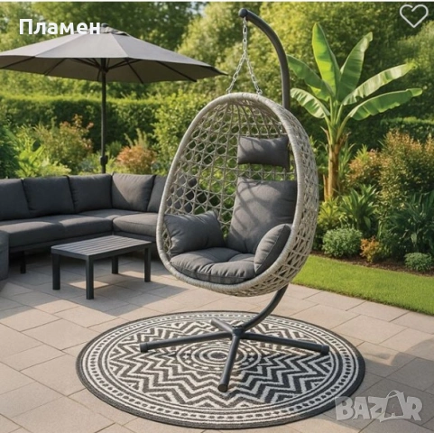 Висяща люлка тип яйце, гнездо с основа 91x65x107 cm