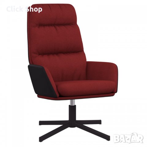 Релакс стол, виненочервен, текстил, снимка 2 - Столове - 40240050