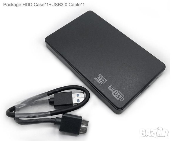 Външна Кутия за Харддиск 2.5" SATA HDD SSD Box Адаптер + USB3.0 Кабел За Най-Бърз Трансфер на Данни, снимка 17 - Външни хард дискове - 41284216