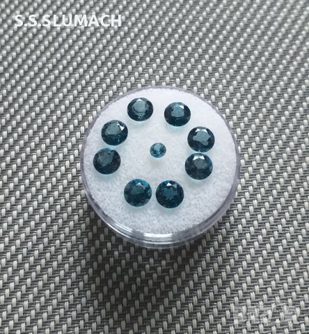 Син топаз 8,35ct., снимка 2 - Обеци - 42619492