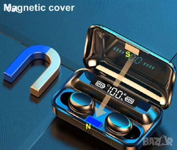 Bезжични bluetooth слушалки TWS – 9D Стерео спортни слушалки с кутия за зареждане и микрофон, снимка 6 - Безжични слушалки - 53632633