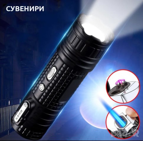 Запалка 3 в 1 . Работи на ток и газ- ветроустойчива + фенер, снимка 3 - Запалки - 40775080