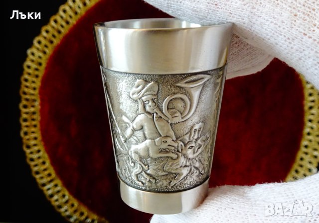 Чаши от калай с лов на глиган. , снимка 8 - Антикварни и старинни предмети - 44479317