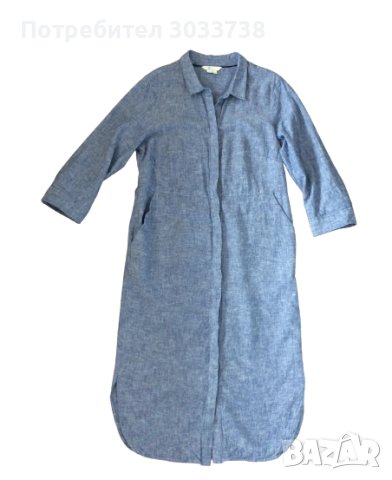 Boden Лелено-памучна миди рокля тип риза, снимка 1 - Рокли - 41697504
