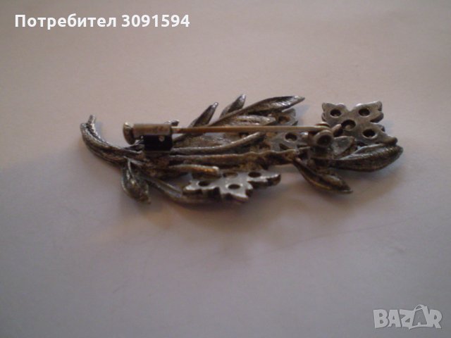 Винтич посребрена бршка със цветя, снимка 6 - Други ценни предмети - 34503654