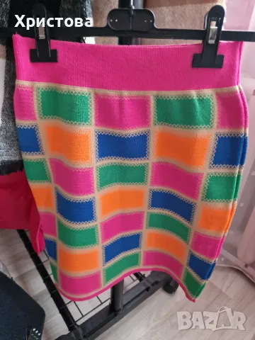 Нова с етикет! Неонова пола плетиво - 22,00лв., снимка 3 - Поли - 47475473