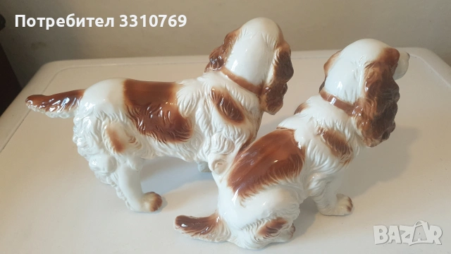 Рядки находки- красиви антикварни порцеланови статуетки на ловни кучета"Кокер шпаньол"., снимка 8 - Статуетки - 53315192
