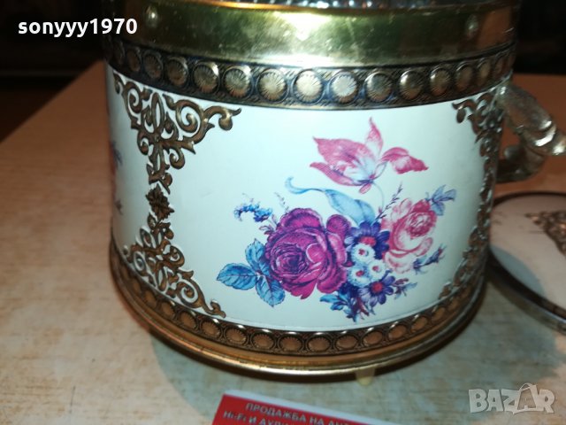 МЕТАЛНА КУТИЯ С КАПАК И ДРЪЖКА ОТ ФРАНЦИЯ 2609212010, снимка 12 - Антикварни и старинни предмети - 34261308