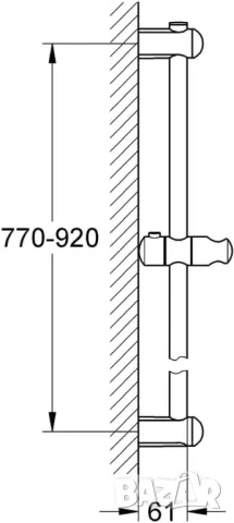 Тръбно Окачване Релса/Стойка/Колона за Ръчен Душ GROHE Euphoria, 770 - 920мм Хром 27500000!, снимка 6 - Душове - 48910146