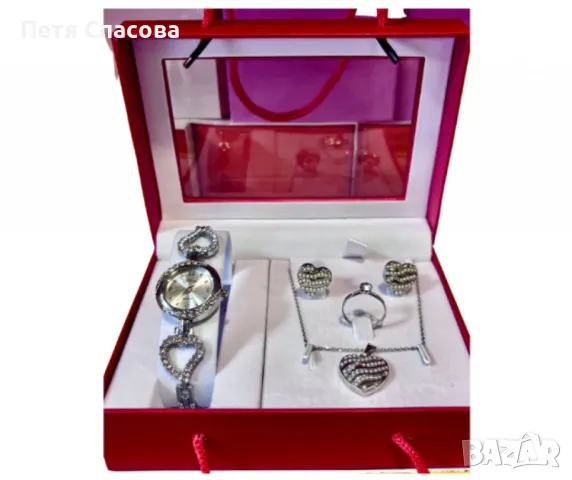 Луксозен дамски комплект часовник с бижута 4в1, идеалният подарък за изискани дами , снимка 3 - Дамски - 49182165