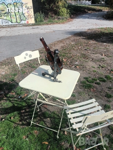 Маса с два стола метален комплект сгъваем