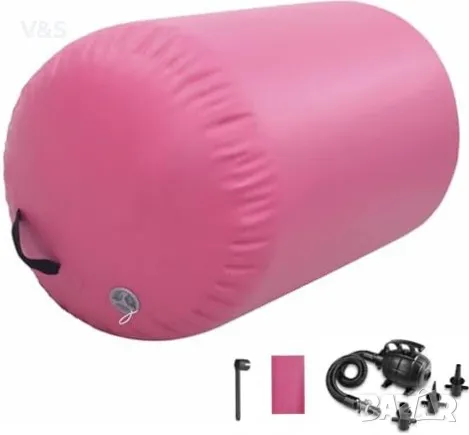 Пневматична ролка за гимнастика с пружина,плюс помпа за надуване, снимка 2 - Йога - 49226845