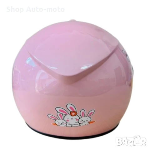 Детска каска за мотор Automat, За скутер, XS размер, Розов/зайчета, снимка 3 - Аксесоари и консумативи - 51202443