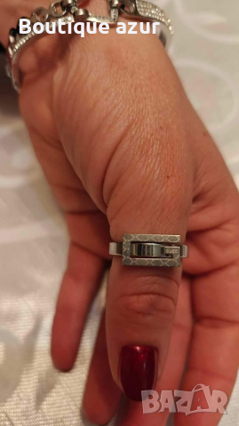 пръстен от медицинска стомана с 18к златно покритие gucci cartier , снимка 5 - Пръстени - 44552867