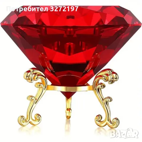 Бохемска Кристална Украса С Форма На Диамант, Със Стойка,различни цветове, снимка 2 - Декорация за дома - 48252366