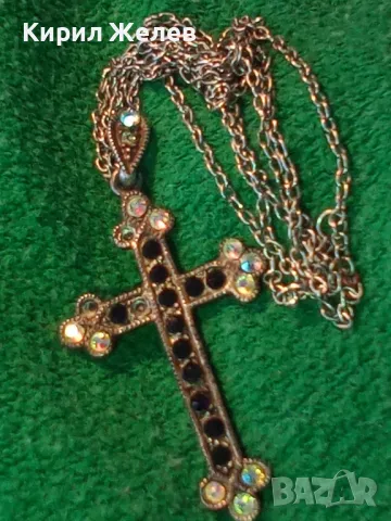 СТАР СРЕБЪРЕН КРЪСТ СРЕБРО 925 с ФАСЕТИРАНИ КРИСТАЛИ и СРЕБЪРНА ВЕРИЖКА с НУЖДА от ЗАКОПЧАЛКА 22266, снимка 18 - Антикварни и старинни предмети - 49913121