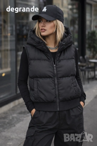 Дамски Елек в Черно и Кафяво