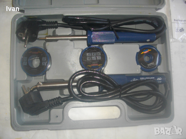 Нов Немски К-т Ел. Поялници 2 бр/Тенол/Колофон/Медна Тел-80W/25W-KING CRAFT-Кинг Крафт-В Куфар, снимка 8 - Поялници и запояване - 44650725