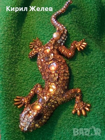 Стар ЗЛАТИСТ МЕСИНГОВ ГУЩЕР - ВАРАН с ФАСЕТИРАНИ ИСКРЯЩИ КРИСТАЛИФИГУРКА СТАТУЕТКА за КОЛЕКЦИЯ 32875, снимка 11 - Декорация за дома - 38892464